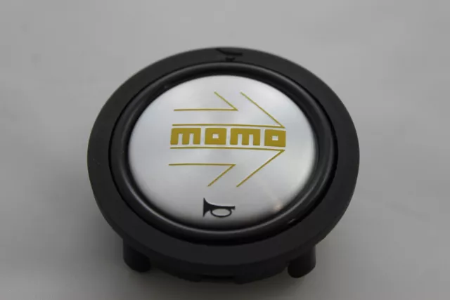 Bouton klaxon Momo pour volant sport argent jaune 52 mm 2 broches bouton bouton couvercle 2