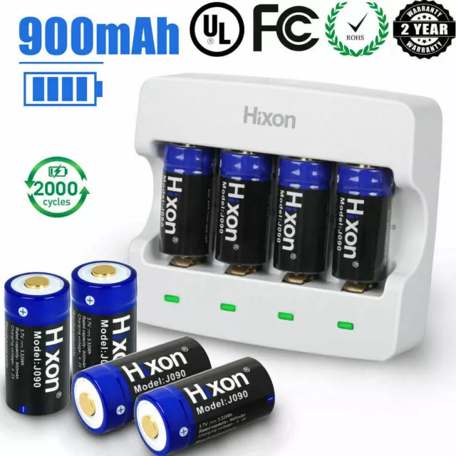 Hixon CR123A Batterien Arlo Akku 3,7V Wiederaufladbar RCR123A Lithium Batterie