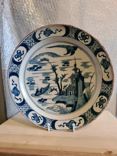 Plat en faïence de Delft d'époque XVIII eme siècle