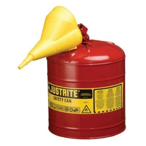Justrite Type I Steel Safety Can, Flammables, 2 Gal, Red - 1 EA (400-7120100)