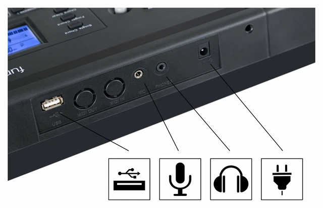 Piano Electrique Clavier Numerique Synthetiseur 61 Touches Banc Support USB Mp3 7