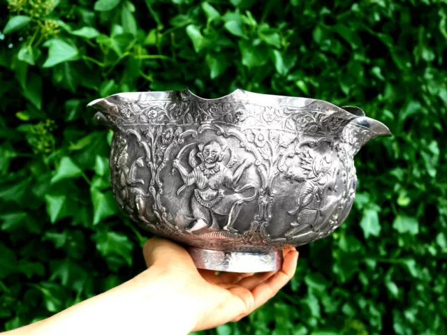 Antique Burmese Silver Bowl, Circa 1880 2