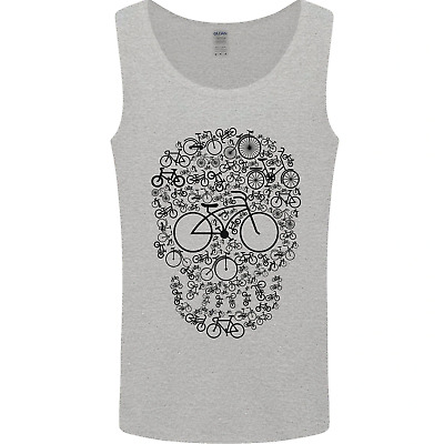 Bicycle Skull Cyclist Funny Cycling Bike Mens Vest Tank Top