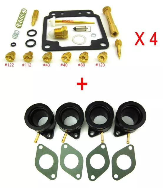 4 X Carburetor Carb Rebuild Repair Kit  XJ750  XJ 750 plus intake manifold