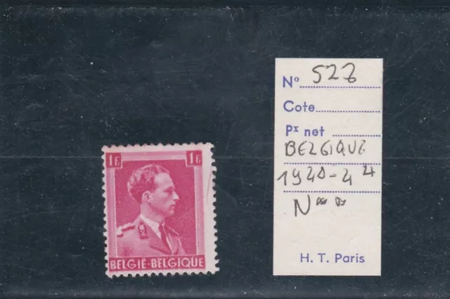 L5142 BELGIQUE TIMBRE N° Y&T 528 de 1940-44 " Léopold III  " NEUF**