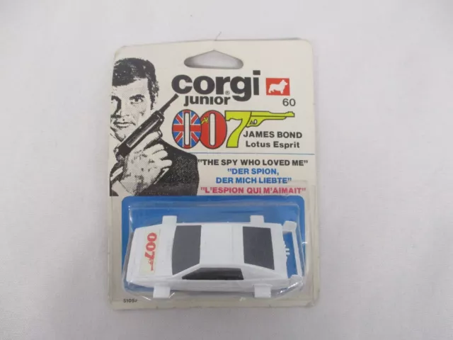 Vintage 1976 Corgi Junior James Bond 007 #60 Lotus Esprit Mip Mint In Pkg New!