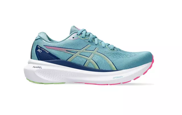 Womens Asics Gel-Kayano 30 Gris Blue/ Lime Green Athletic Running Shoes