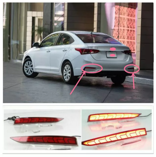 Fit For Hyundai Accent 2018-2020 LED Brake Warning Lights/ Rear Fog Lights 2pcs