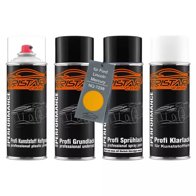 Autolack Spraydosen Set Kunststoff für Ford Lincoln NQ 7238 Yellow Blaze Perl