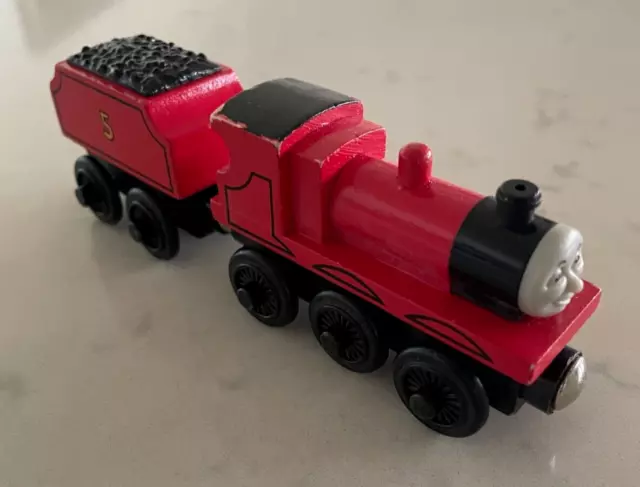 Thomas & Friends Train Tank Engine Wooden Railway JAMES with TENDER