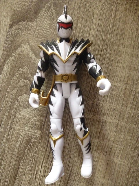 Figurine Articulée Power Rangers Fiveman Maskman Bandai 2003 - Force Blanche - 19 Cm - Occasion