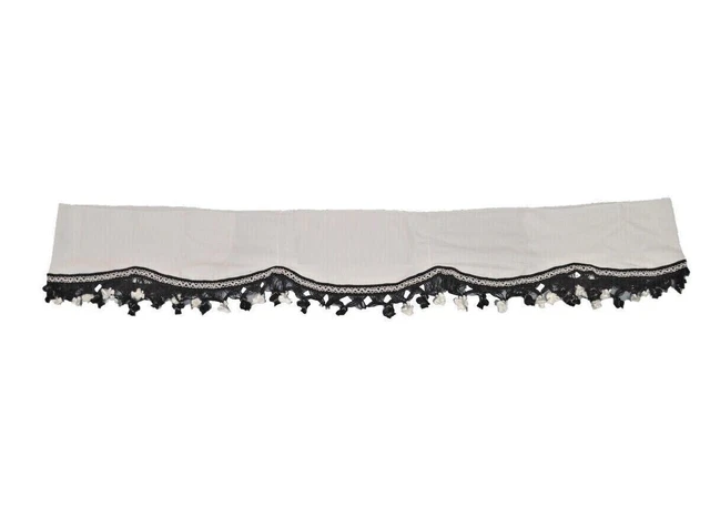 ES Plush Velvet Front Window Curtain For Scania R/S/P/G Trucks - Blue With White Tassels - Modification