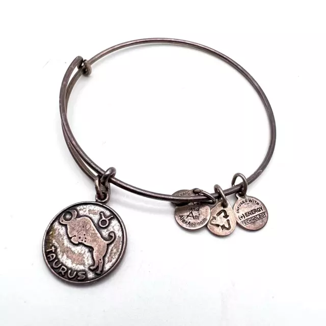 Alex and Ani Taurus Bangle Charm Bracelet Zodiac Horoscope  silver tone