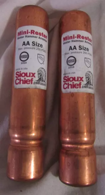 Sioux Chief 660-V2B - Mini-Rester AA Size, 1/2" Female CPVC WH Arrestor Lot of 2