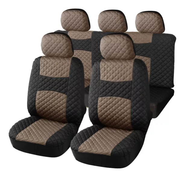 Coprisedili A20 Per Auto Universali Modello Trapuntato Con Zip Colore: Beige