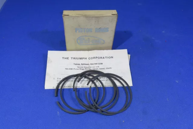 Triumph Daytona Trophy T100R T100C Genuine Tri-Cor Piston Rings +0.30 Cd465 Nos