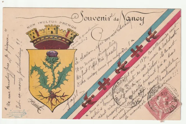 NANCY - CPA 54 - Nancy Remembrance Card - Blazon Lorrain A. BARBIER PAULIN