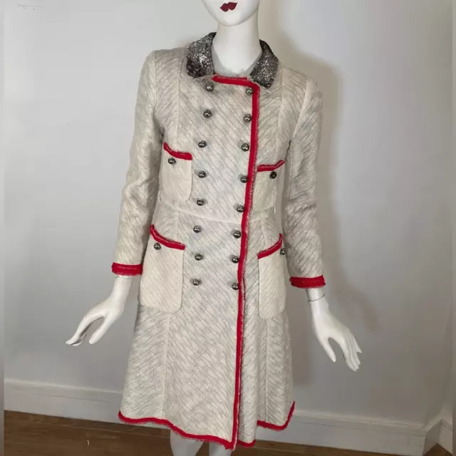 RARE Vintage 2003 Marc Jacobs Embellished Wool Dress Coat 2