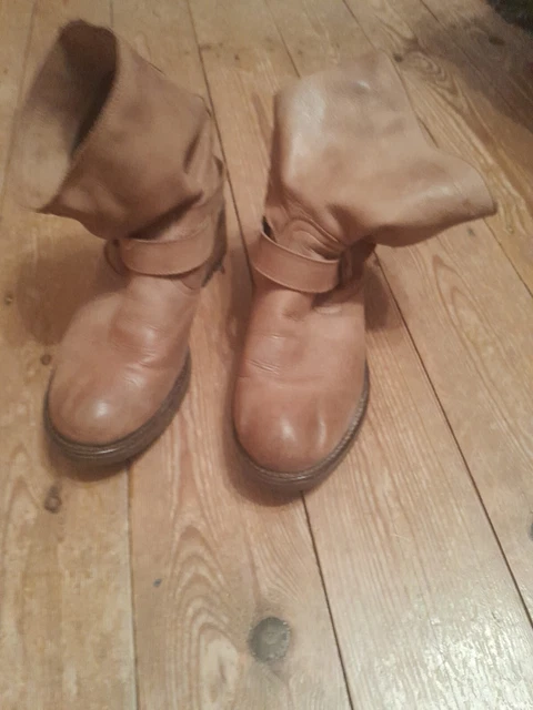 CARVELA SNAIL TAN Lace Up Side Zip Up Brouge Ankle Boots Size 7