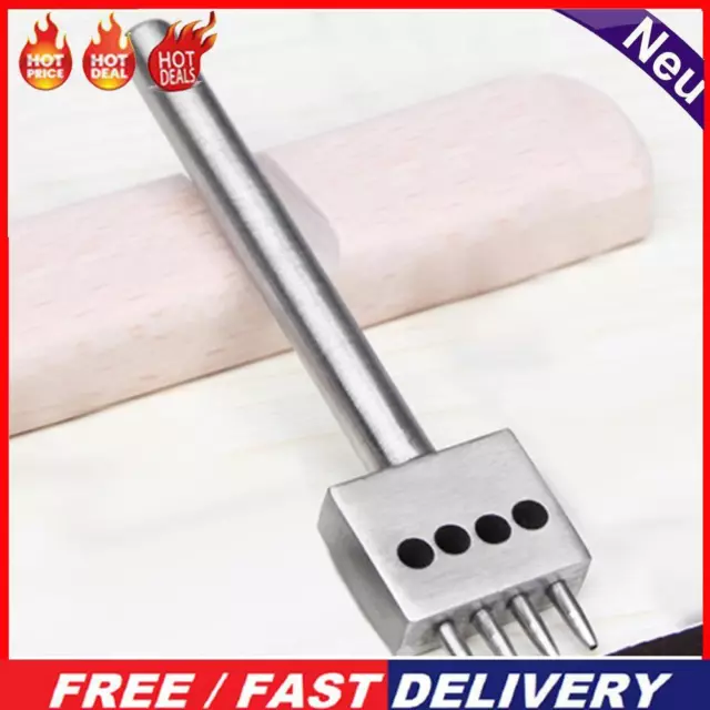 4mm Leather Spacing Hole  1.0mm Round Row Hole Punch Cutter Tool 2 Prong
