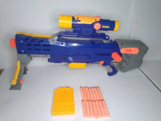Nerf N-Strike Longshot CS-6 Blaster w/ scope, 2 Magazines & 14 Darts MUST READ