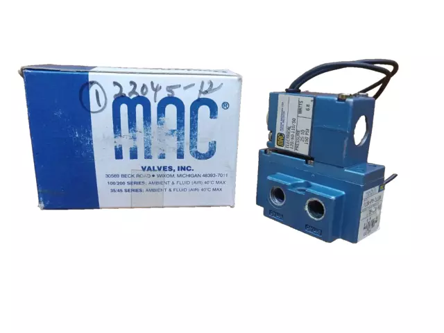 MAC VALVES, INC. 911A-PM-111BA 110/120V 25-150PSI 6.8 Watts Solenoid Valve