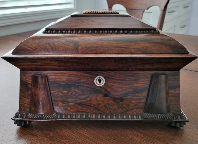Antique 19th Century William IV Brazilian Rosewood Sewing Box