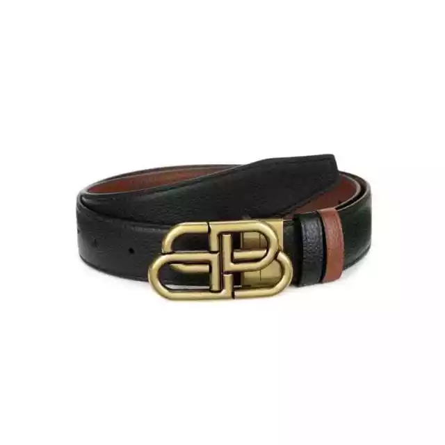 BALENCIAGA Logo-Buckle Reversible Belt. Size 85cm