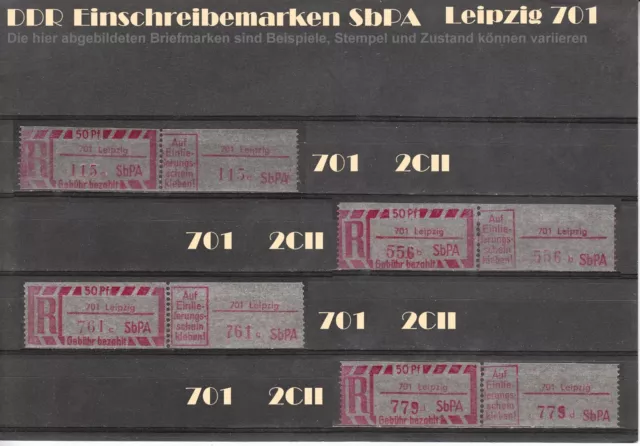 DDR R-Zettel SbPA Einschreibemarken LEIPZIG 701 bis 7052 postfrisch ** LOT
