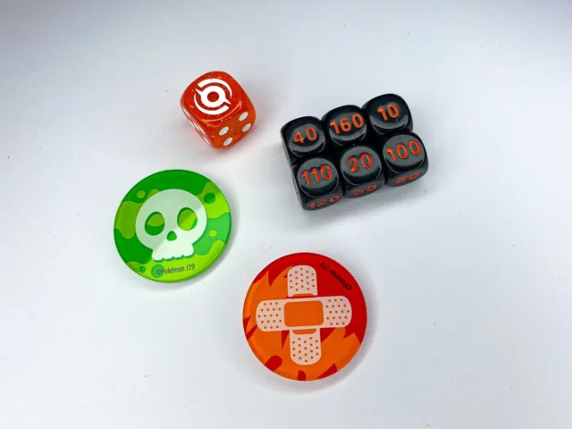 Pokemon Champion's Path Markers + Dice | Trading Card Game Damage Counter Dice