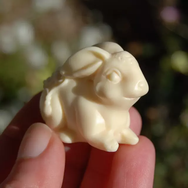 1.75in Hand Carved Tagua 'Ivory' Nut Rabbit