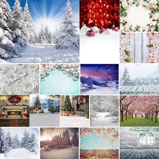 5x7ft Winter Snow Flower Photography Backdrop Background Studio Photo Prop