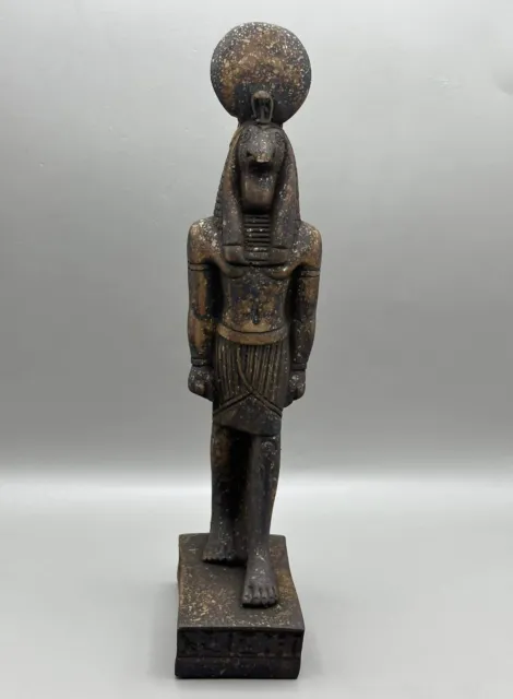 ancient Egyptian glazed stone statuette of standing god sehkmet super rare