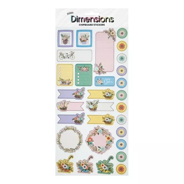 NEW Ribtex Dimensions Floral Love Label Stickers By Spotlight