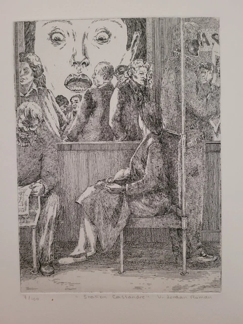 Véronique JORDAN-ROMAN (1943-1991) eau forte ? Lithographie numérotée et signee 10
