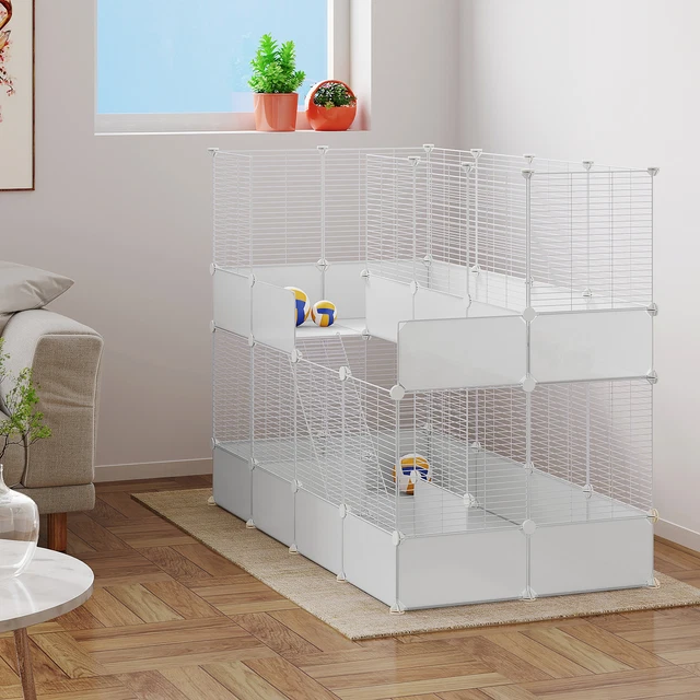 Kleintiergehege Freigehege 2-stöckig Kleintierkäfig Kaninchen Meerschweinchen