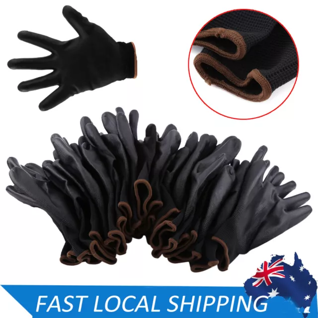 24PCS Antistatic Nylon Gloves Work Safety Working Mechanic Gloves Garden Builder