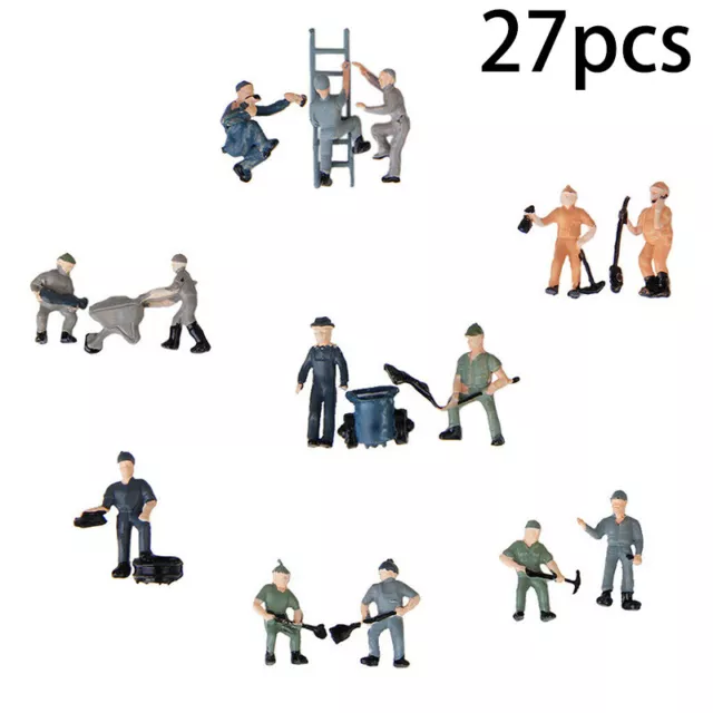 25pcs Set Ho Scale 1:87 Model Train Layout Painted Figures Railway Worker People