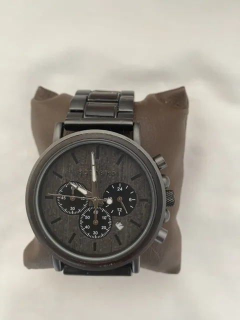 Bobo Bird Ebony Wooden Watch Men's Watch Wooden Chronograph Watch