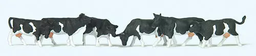 Preiser 79228 Black/White Cows (6) Figure Set N Gauge