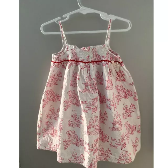 baby Dior - Girl 24m / 2 years - Stunning Toile De Jouy Print Linen Dress