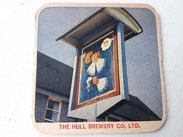 Vintage HULL BRAUEREI - Der Blumentopf (S3/1)... Katze Nr. 103 Biermatte/Untersetzer