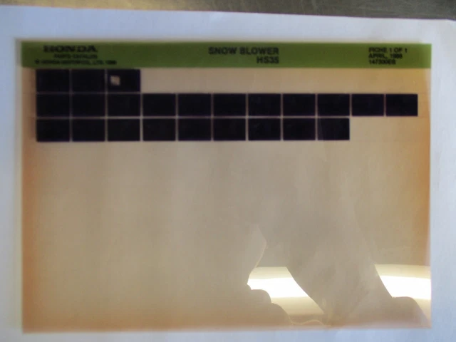 Oem Honda Parts Catalog Snow Blower Hs35 Microfiche 147300Eb