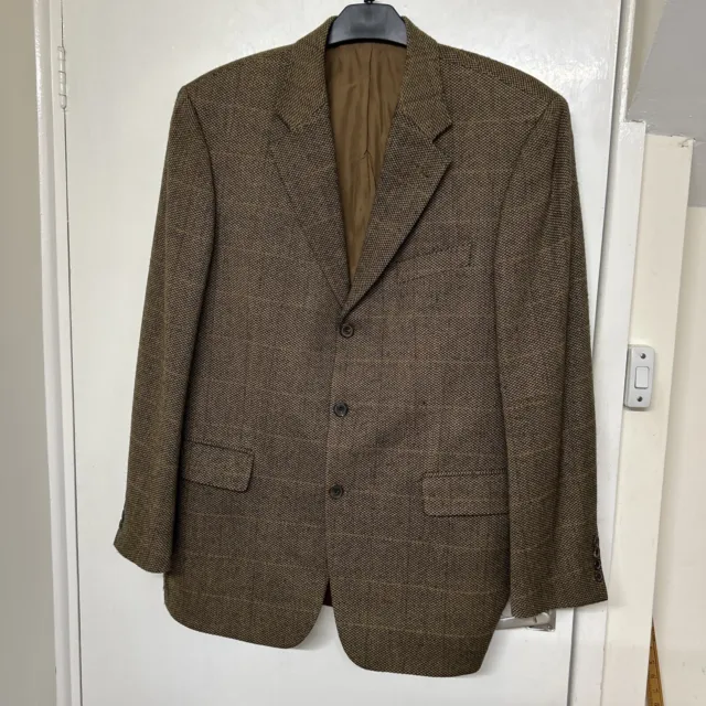 Hugo Boss Angelico Mens Khaki Brown Wool & Cashmere Blazer Jacket UK 52