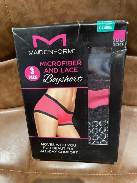 Maidenform womens Microfiber and Lace Boyshort boy shorts - Import It All