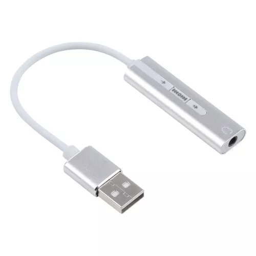 Tarjeta de Sonido Externa USB Adaptador de Audio con 3.5mm Jack para Auriculares