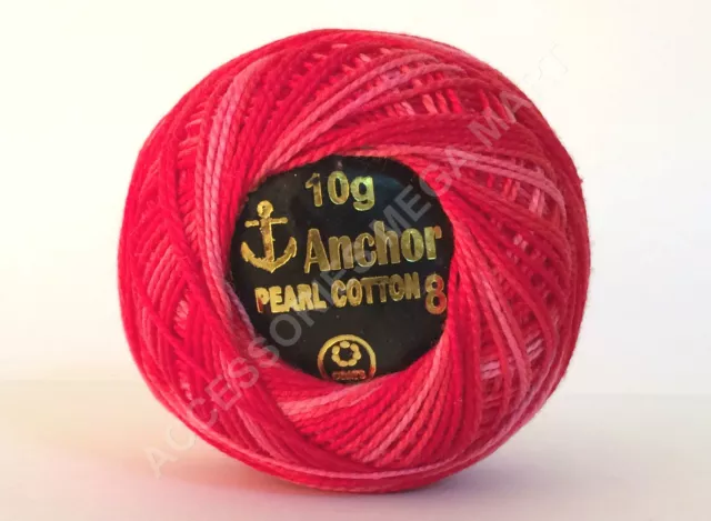 2 ANCHOR Pearl Cotton assorted Crochet Balls Thread, 85 Meters each Best Bargain