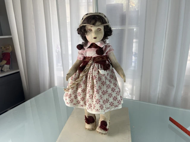 POUPÉE ANCIENNE EN feutrine et tissu RAYNAL EUR 100,00 - PicClick FR