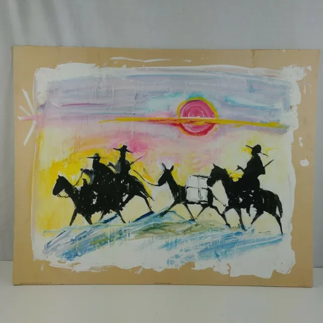Pack String Western Snowy MT Original Art by Bruce Pettit 2003 Mixed Media Paint