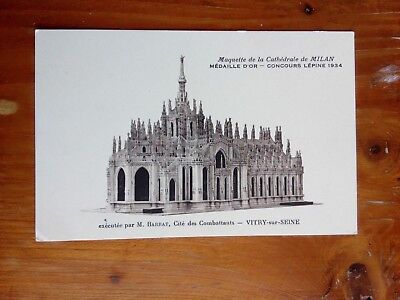 Cpa 94 maquette de la cathédrale de Milan concours Lepine vitry sur seine